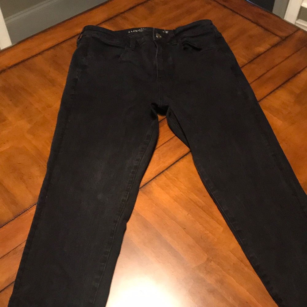 American Eagle Black size 8 long high-rise jegging